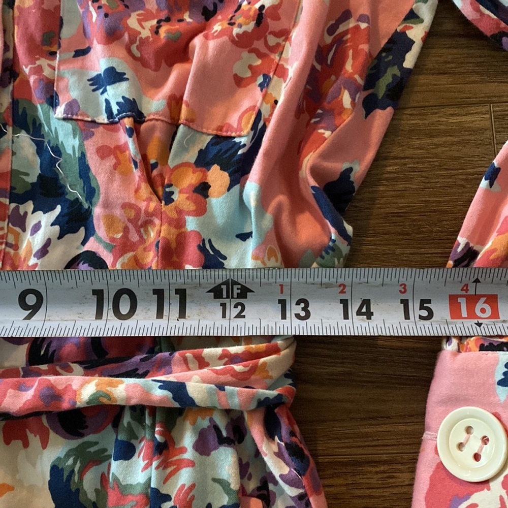 Zara Blogger favorite pink floral tie waist midi dress size S retro shirt dress - Picture 7 of 9